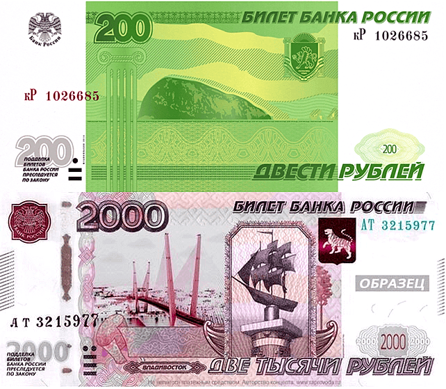 Купюры Банка России. Купюры 5 и 10 рублей